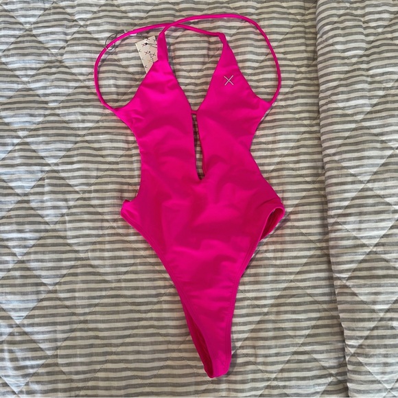 Boutine LA Hot Pink Cutout Swimsuit - Picture 1 of 7